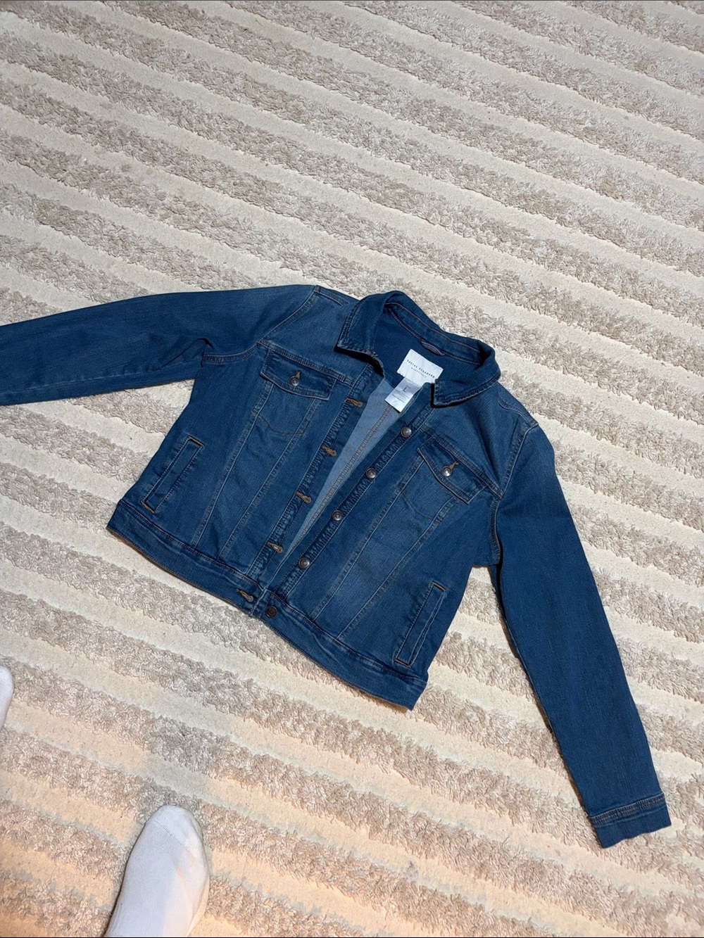 Social Standard by Sanctuary Classic Medium Wash Jean Jacket - L